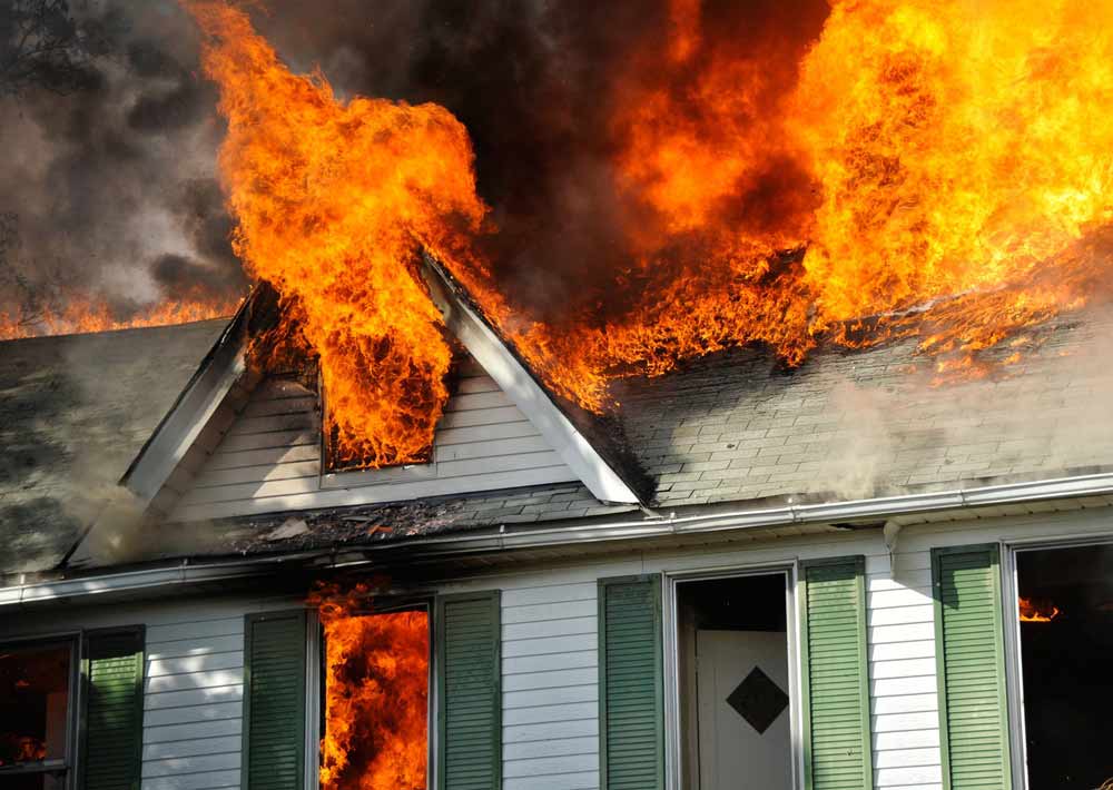 lightning storm home fire