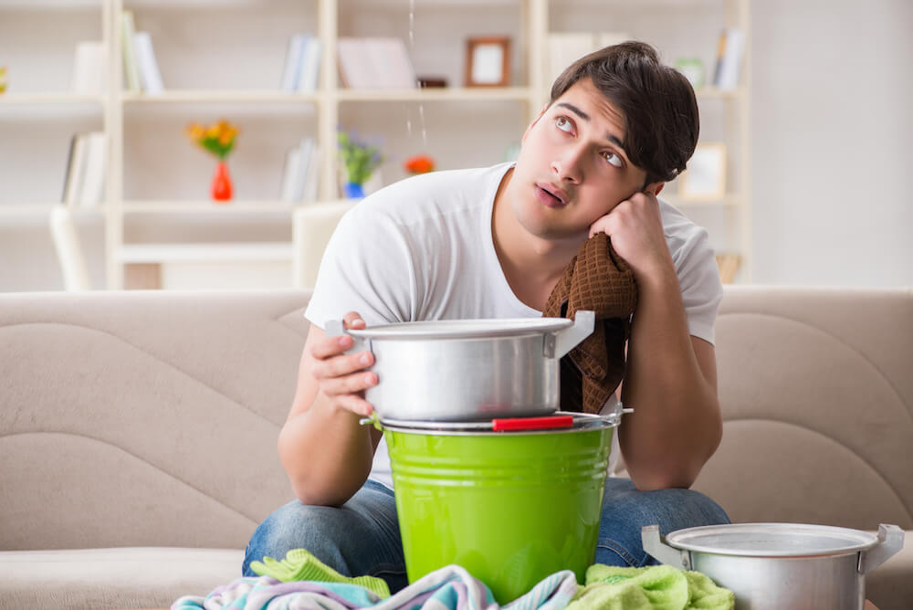 Ceiling stains can be a sign of a roof leak.